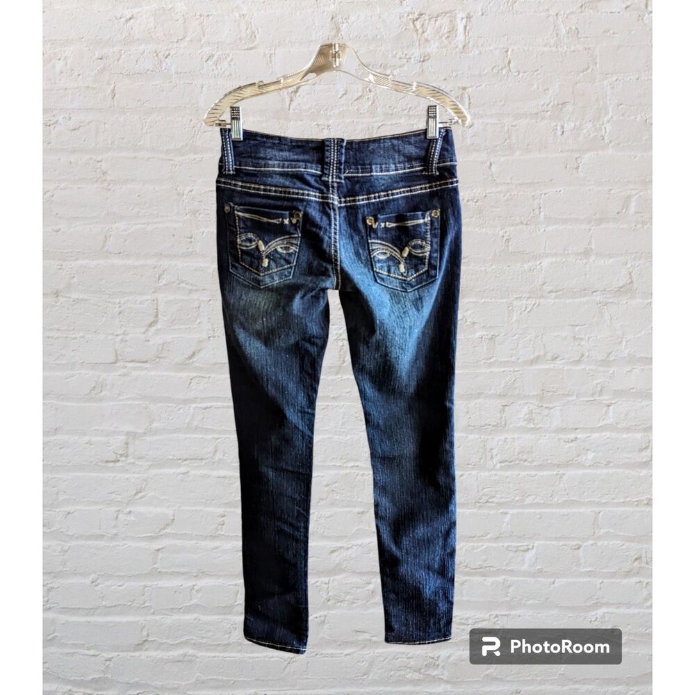 Eighty Eight Perfect Jeans Dark Wash Skinny Straight Double Button View 2
